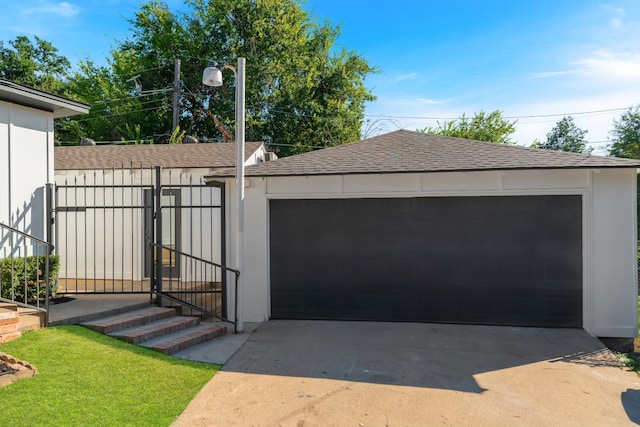 view of garage