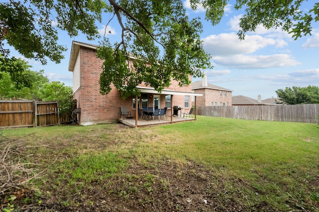 view of yard featuring a deck