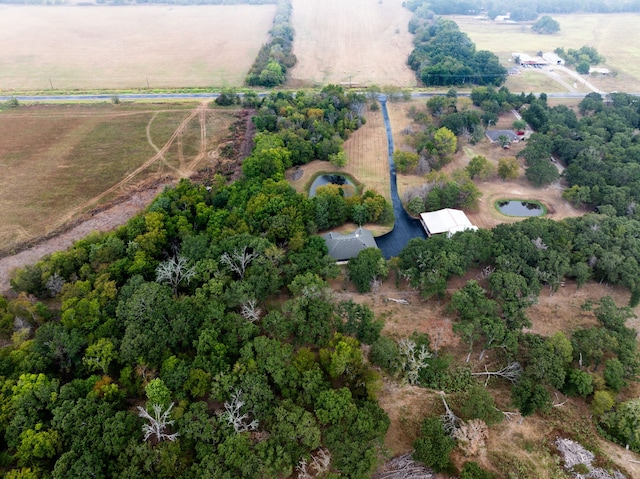 birds eye view of property featuring a rural view