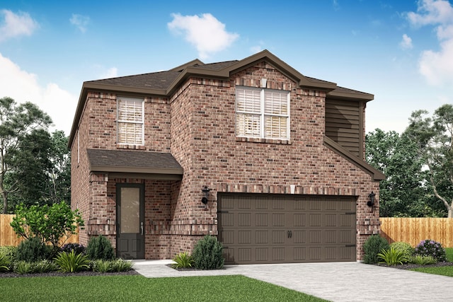 view of front of home with a garage