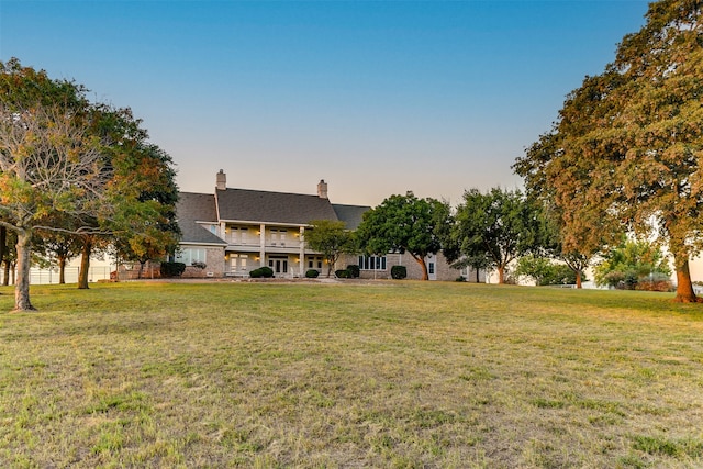 exterior space with a lawn