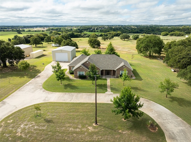 aerial view with a rural view