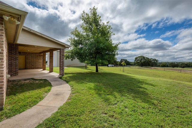 view of yard with a patio