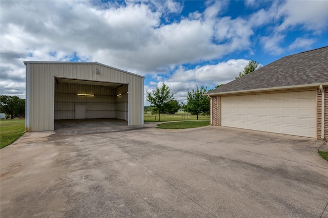 view of garage