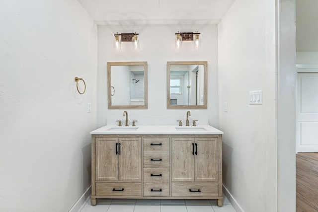 bathroom featuring vanity and tile patterned floors