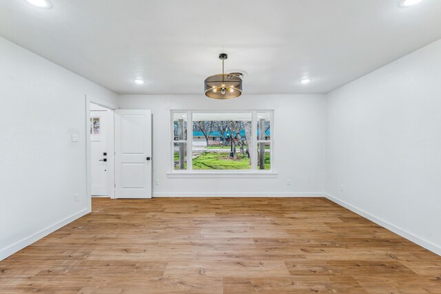 empty room featuring light wood-type flooring