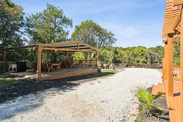 view of yard featuring a gazebo