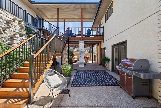 view of patio with area for grilling