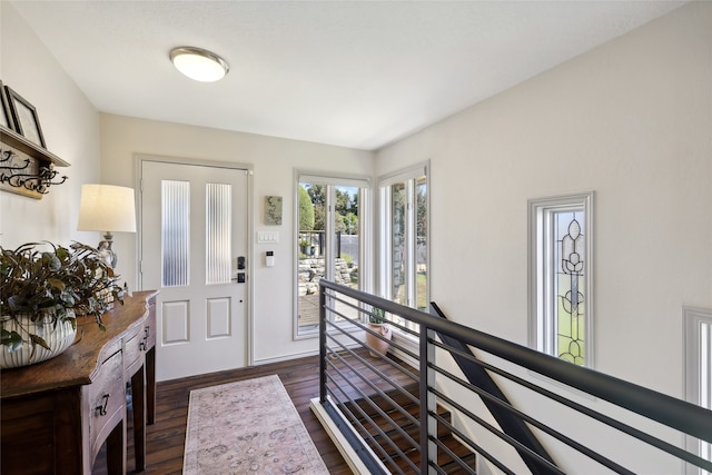 foyer featuring dark hardwood / wood-style floors