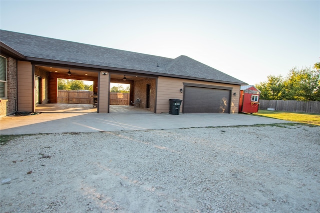 view of garage