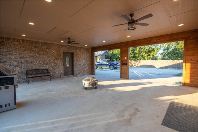 view of patio / terrace featuring ceiling fan