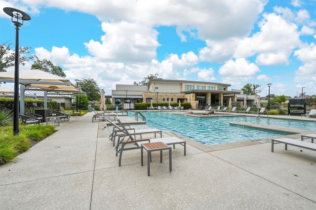 view of pool with a patio area