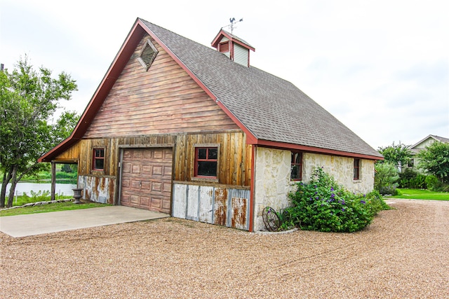 view of garage