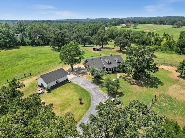 bird's eye view with a rural view