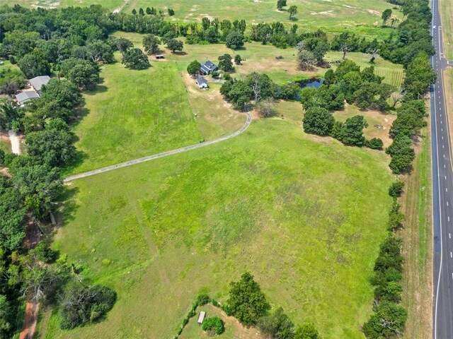 aerial view featuring a rural view