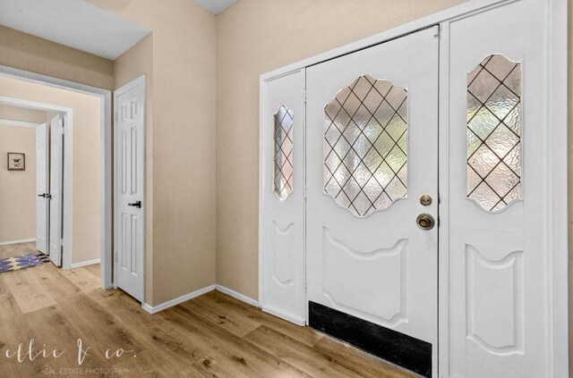 foyer featuring light hardwood / wood-style floors