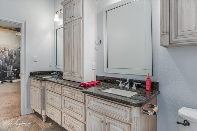 bathroom with toilet and vanity