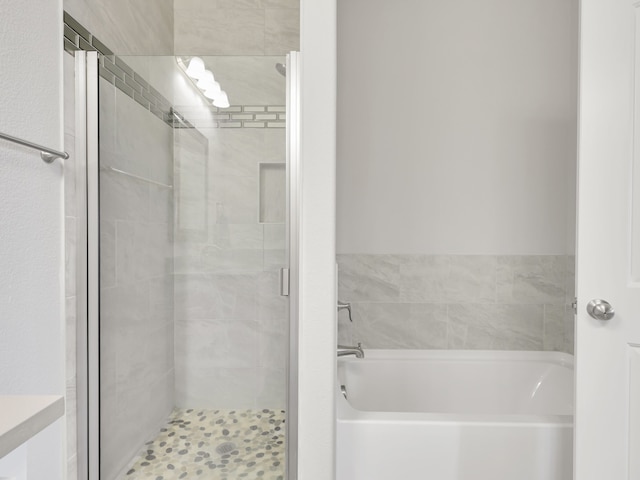 bathroom with independent shower and bath