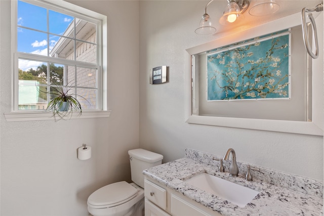 bathroom with toilet and vanity