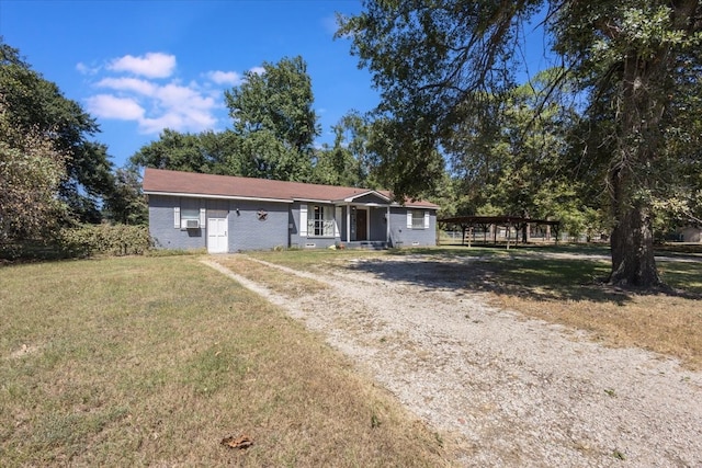 ranch-style house with a front yard