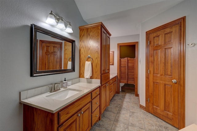 bathroom featuring vanity and tile patterned floors