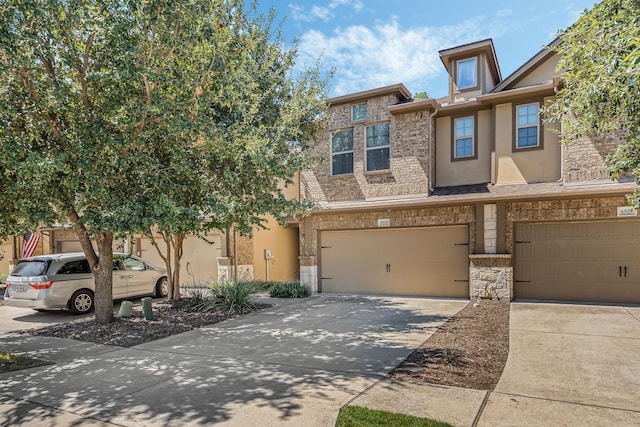 view of property featuring a garage