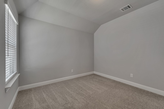 interior space featuring vaulted ceiling