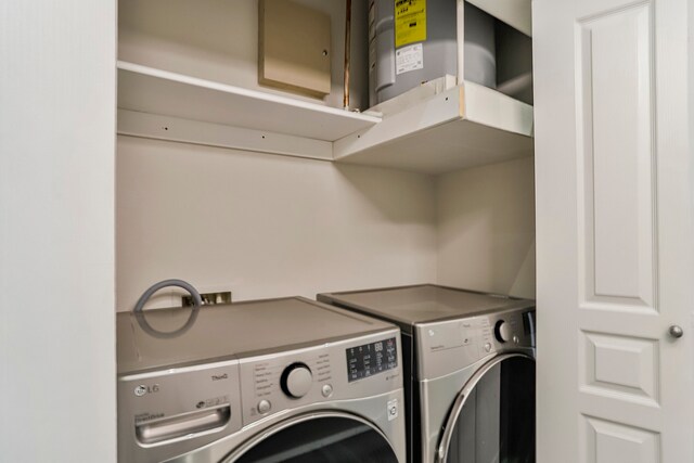 laundry area featuring washing machine and dryer