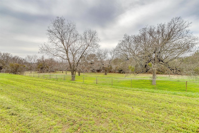 view of yard with a rural view