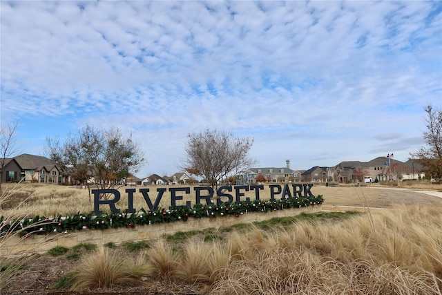 view of community sign