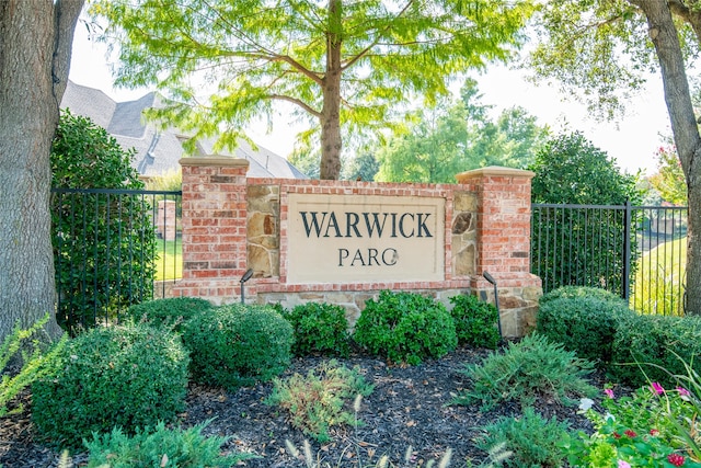 view of community sign