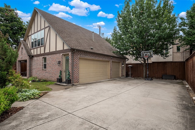 view of home's exterior with a garage