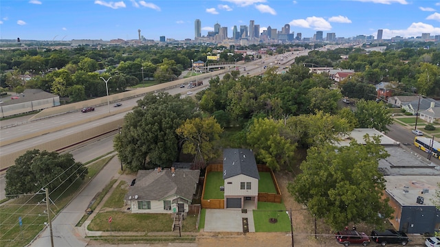 drone / aerial view featuring a view of city