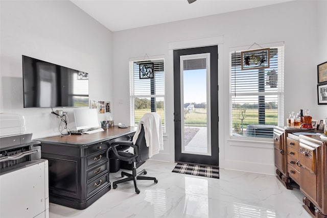 6770 Fm 1372nd Rd, North Zulch, TX 77872 - home office with baseboards and marble finish floor