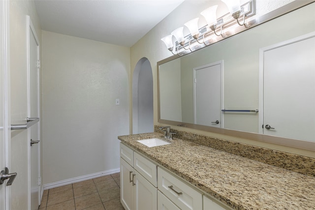 bathroom featuring tile patterned flooring and vanity