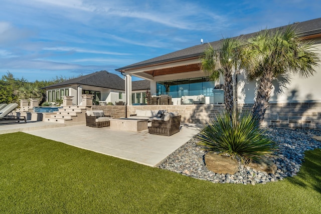 view of patio featuring exterior kitchen