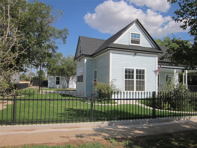 view of property exterior with a yard