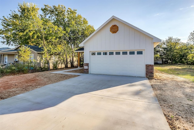 view of garage