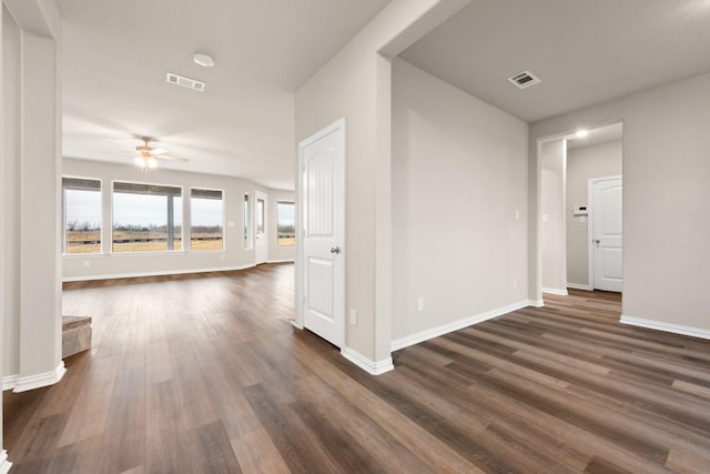 hall featuring dark hardwood / wood-style flooring