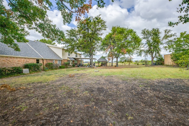 view of yard with a gazebo