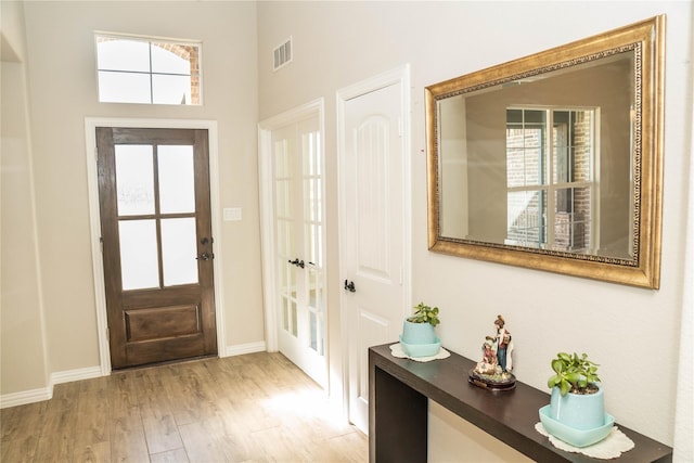 entryway with light wood-type flooring