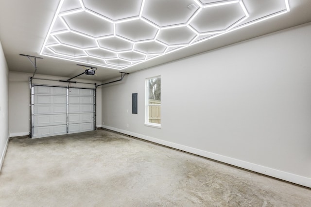 garage with electric panel