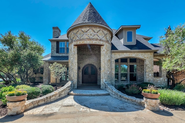 exterior space featuring french doors