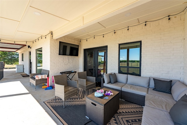 view of patio featuring outdoor lounge area