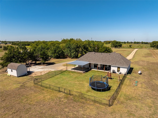 bird's eye view featuring a rural view