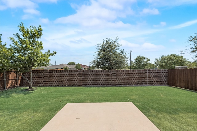 view of yard with a patio area