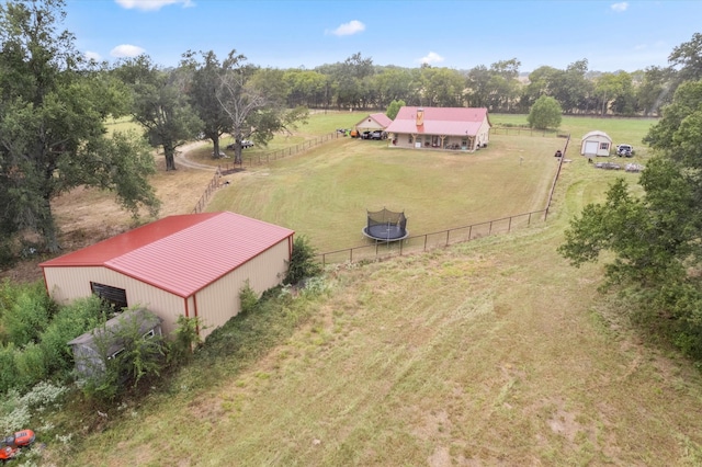 drone / aerial view featuring a rural view