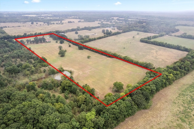 drone / aerial view featuring a rural view