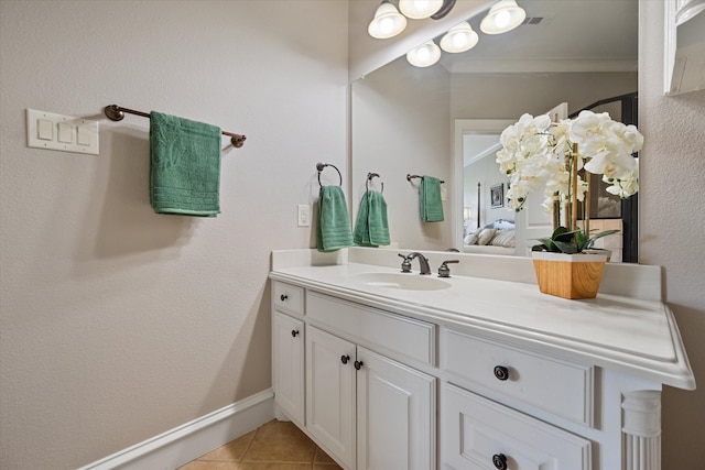 bathroom featuring vanity and tile patterned floors