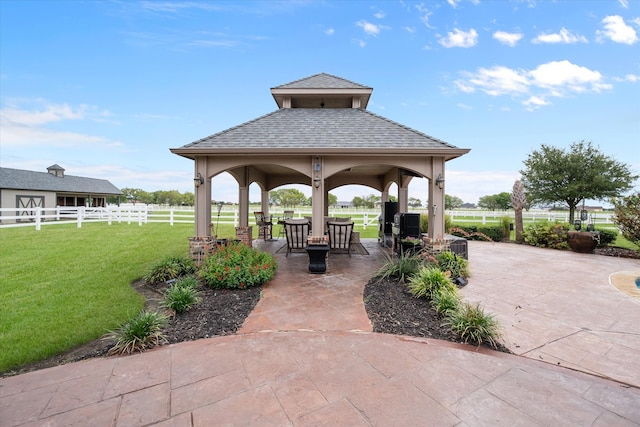 view of patio / terrace featuring a gazebo